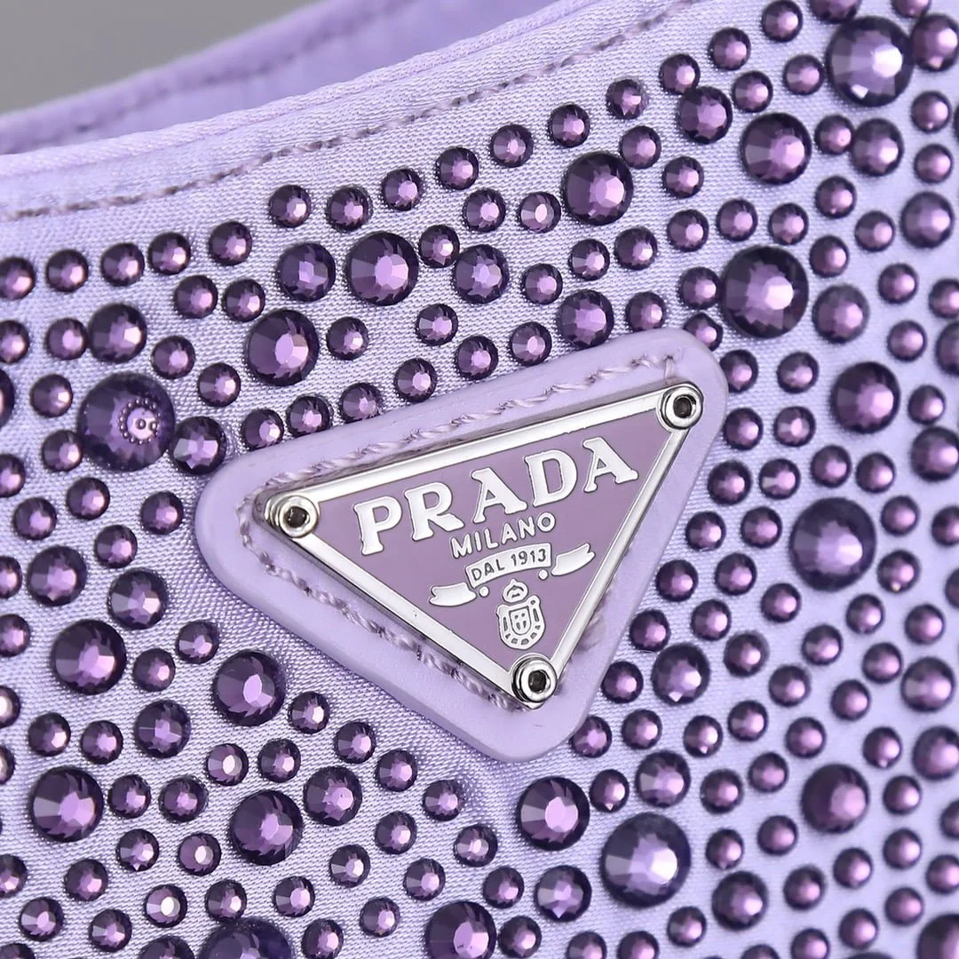 Prada Ss21 Hobo BlingBling 8801 purple size: 22*18*5cm - LITELUX