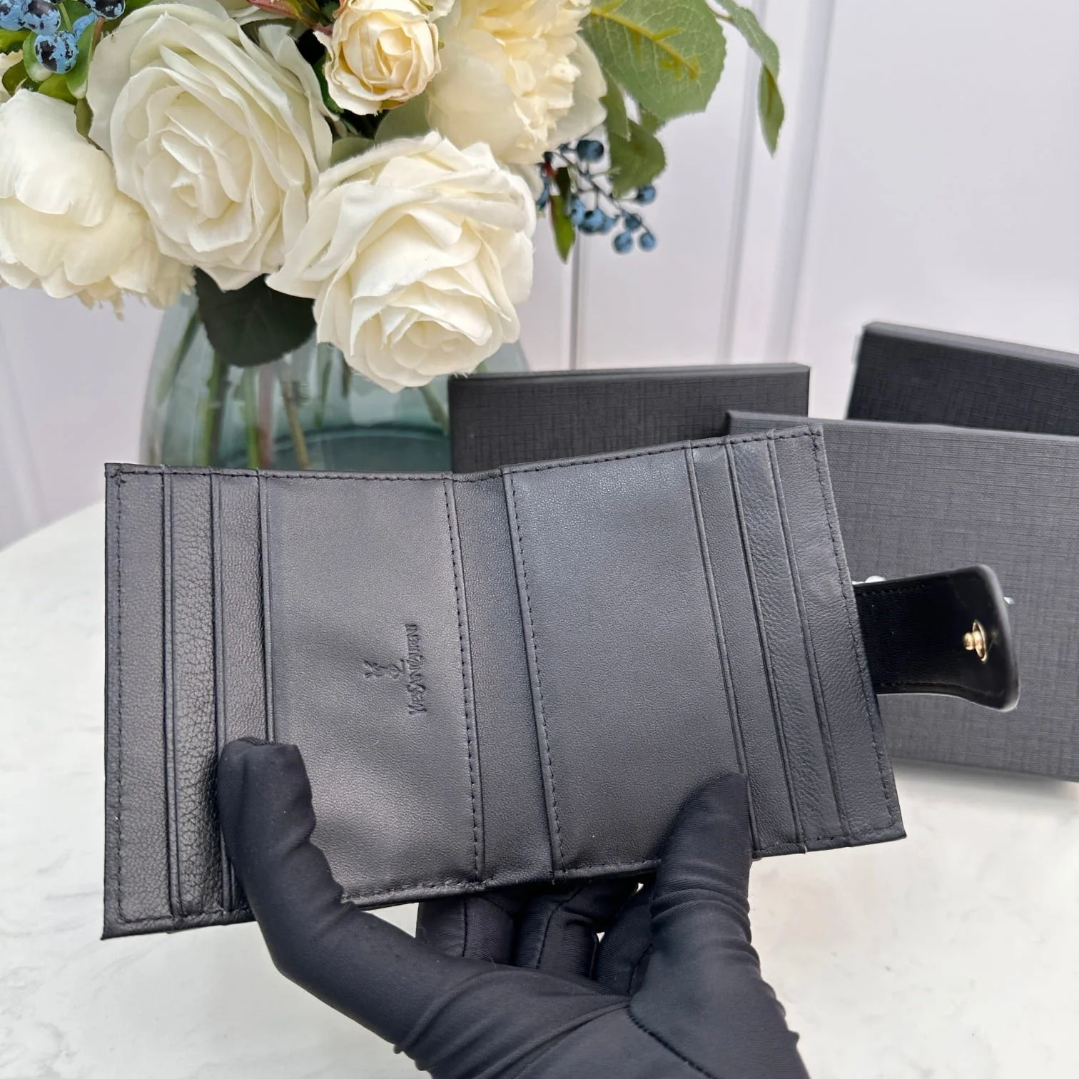 YSL Saint Laurent card leather wallet 608 size: 12*9cm - LITELUX