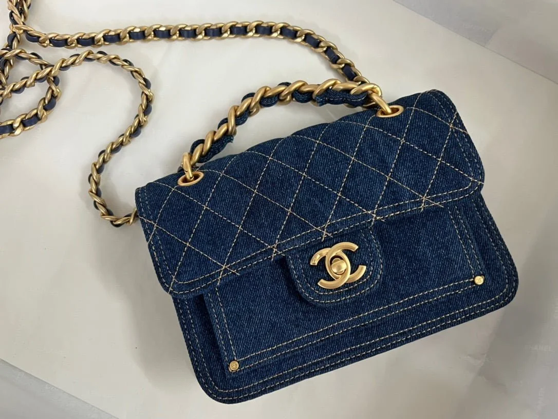 Chanel 23s denim postman cover bag 尺寸:14*19*6cm - LITELUX
