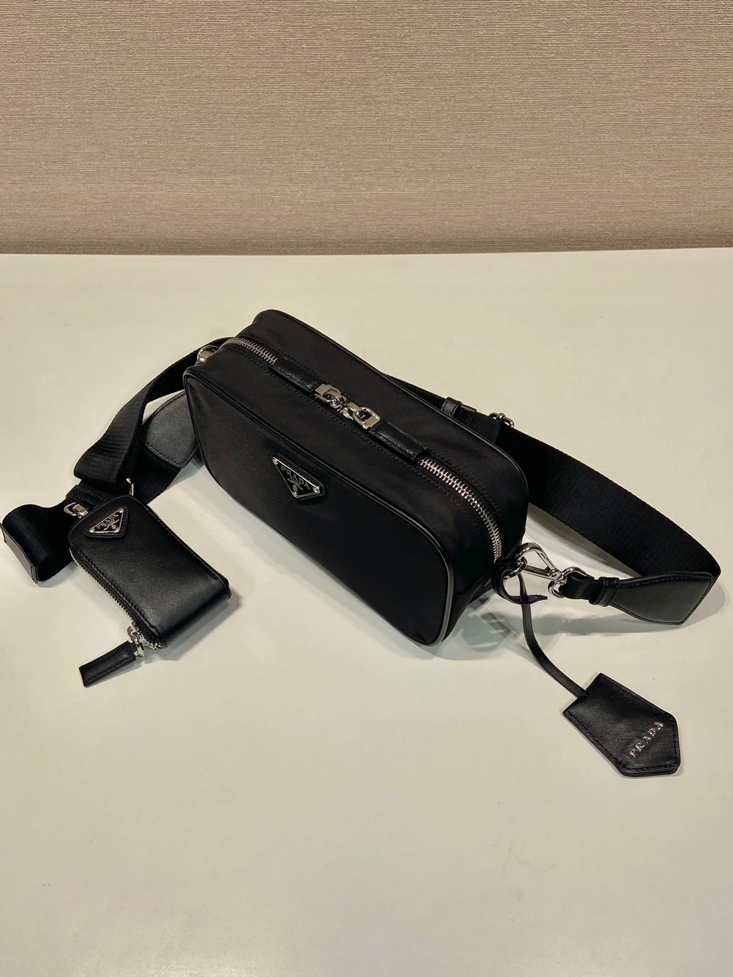 Prada nylon small messenger bag 1bh197a size: 22*12*7.5cm - LITELUX