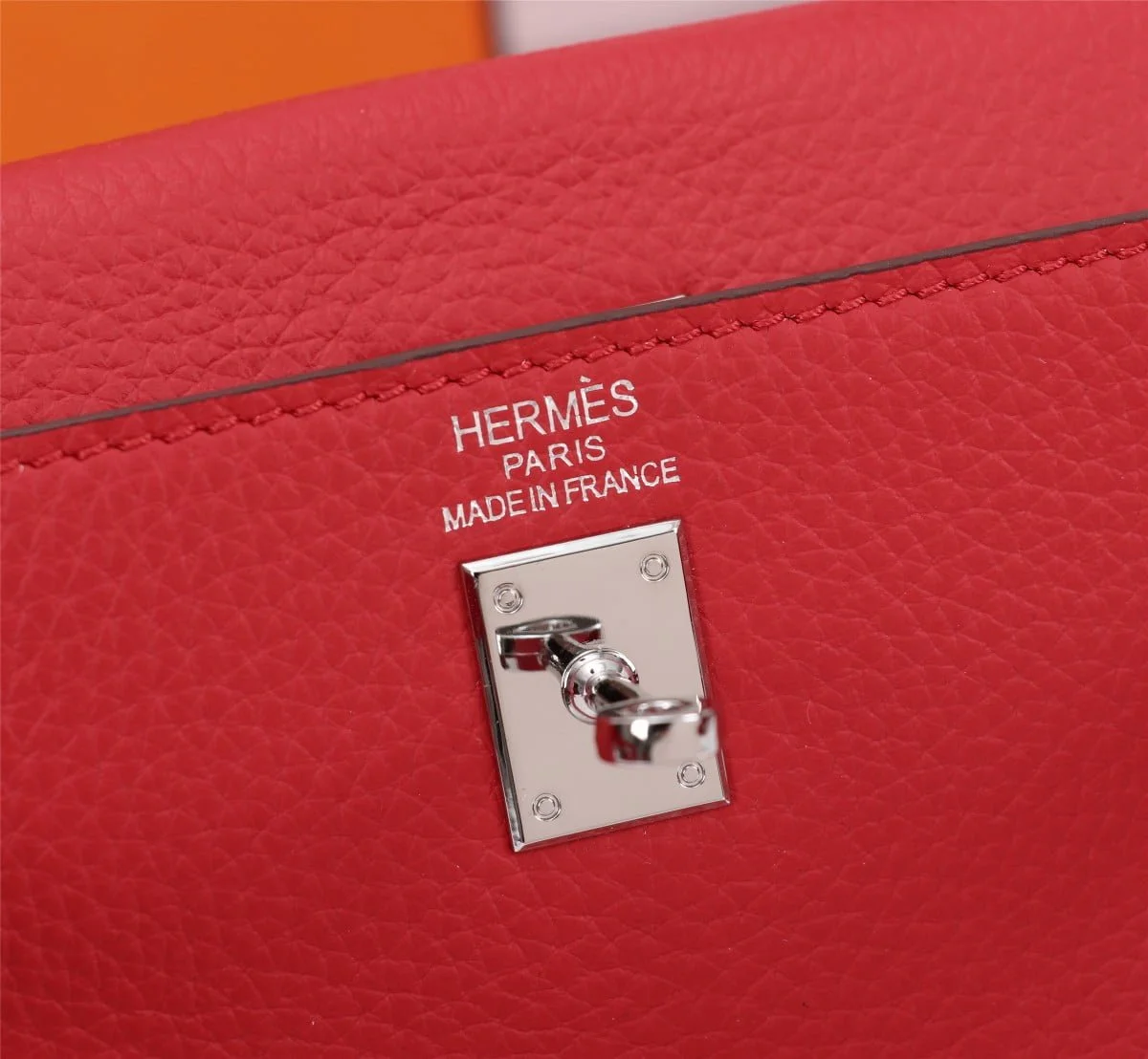 Hermès Kelly Togo Calf Sliver hardware Red size: 25Cm/ 28Cm - LITELUX