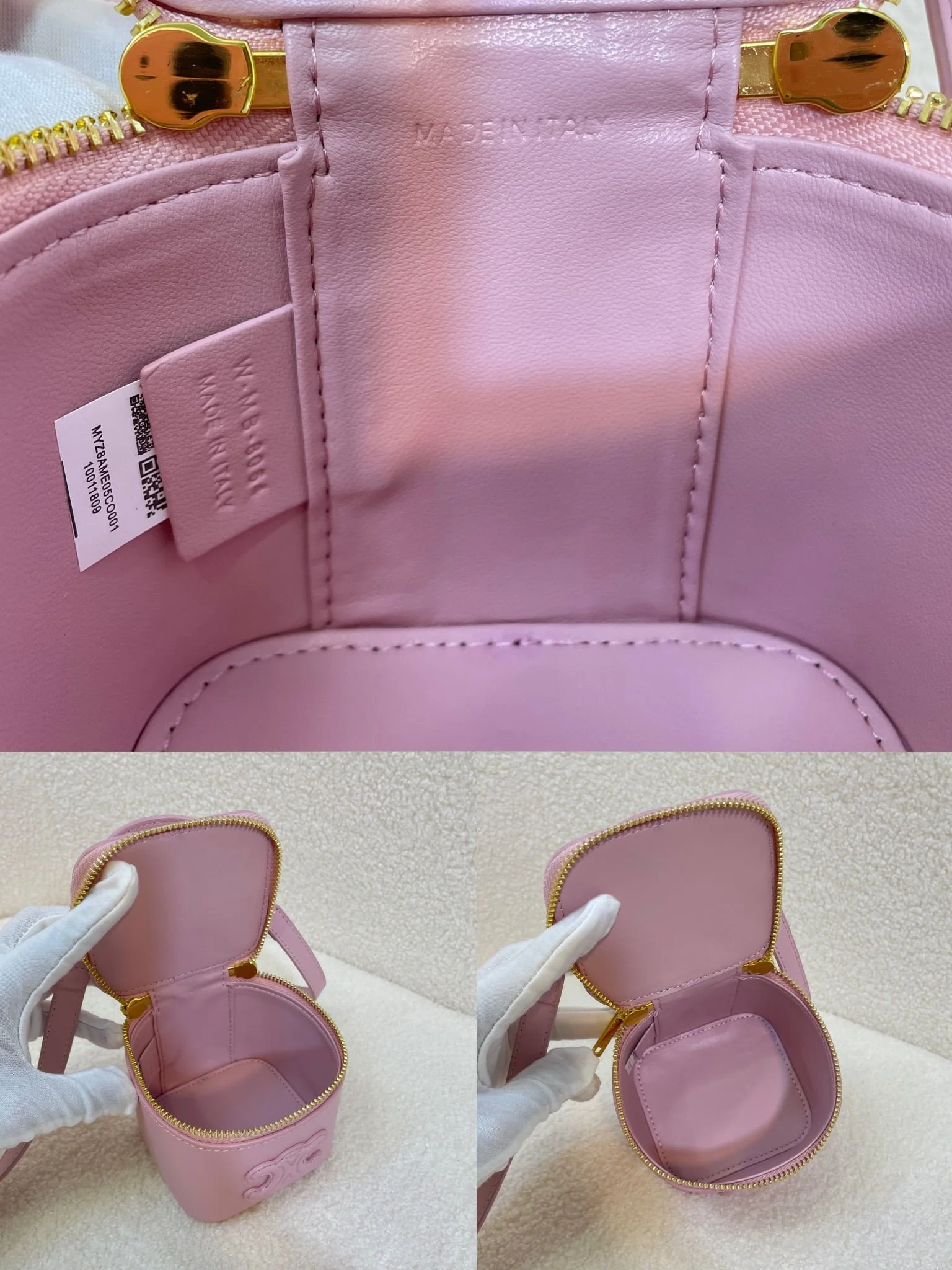 CELINE 23s Spring/Summer – Mini smooth leather makeup case Pink 8080 Size: 9.5* 8* 9cm - LITELUX