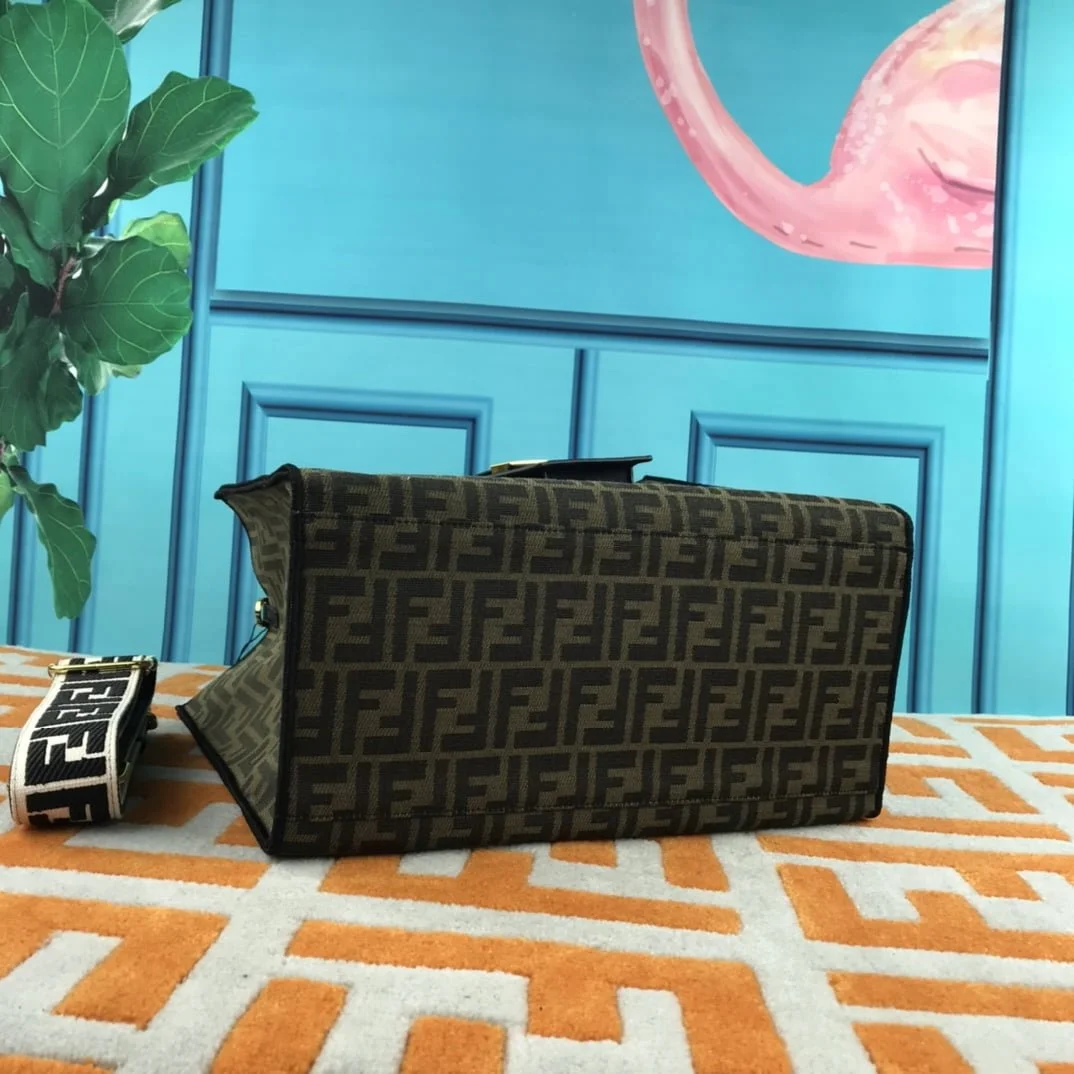 FENDI peekaboo Canvas Tote with mobile phone bag Black 2118 Size: 37*32 cm - LITELUX