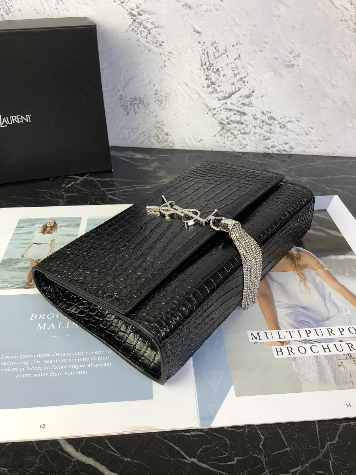 YSL SAINT LAURENT SLP with sliver hardware size24/15/6cm - LITELUX