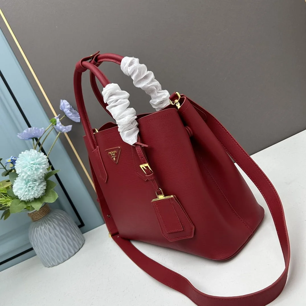 Prada Cross cut cowhide shoulder bag red 2756# size: 34*26*16cm - LITELUX