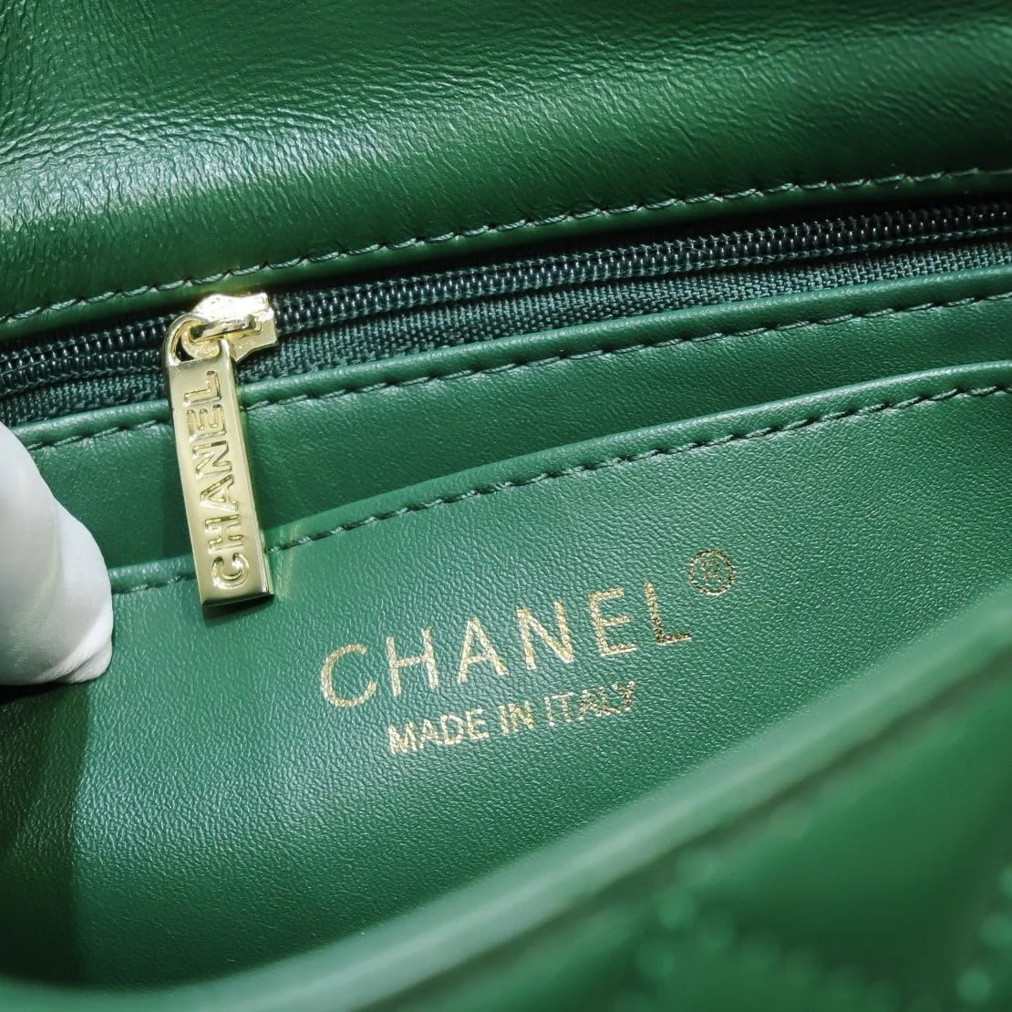 Chanel Lamb skin chain crossbody bag green 1116 SIZE: 20*14*7cm - LITELUX