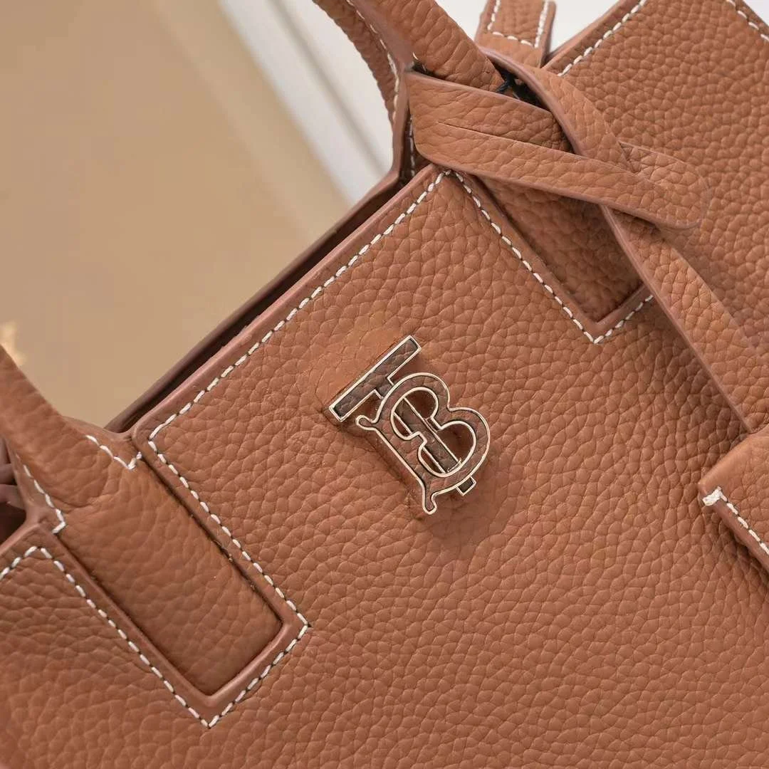 Burberry tote calfskin bag 8376 brown size: 27 * 11 * 20 cm - LITELUX