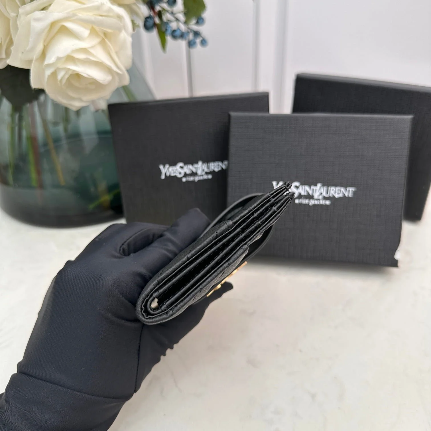 YSL Saint Laurent card leather wallet 608 size: 12*9cm - LITELUX