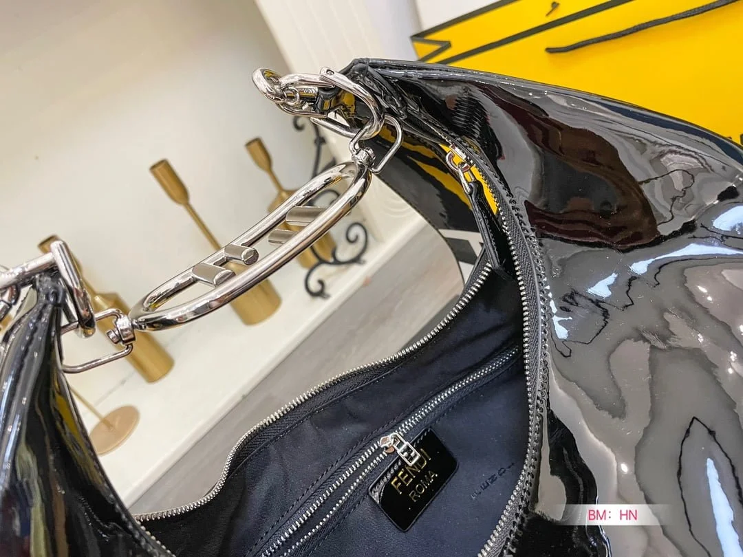 FENDI Patent leather half moon bag Size: 34*16cm - LITELUX