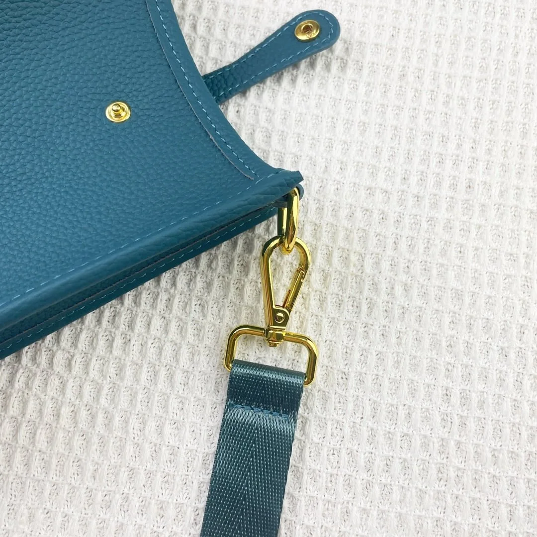 Hermès Evelyn TOGO mini phone bag Linen blue 336 size: 18*12.5*4cm - LITELUX