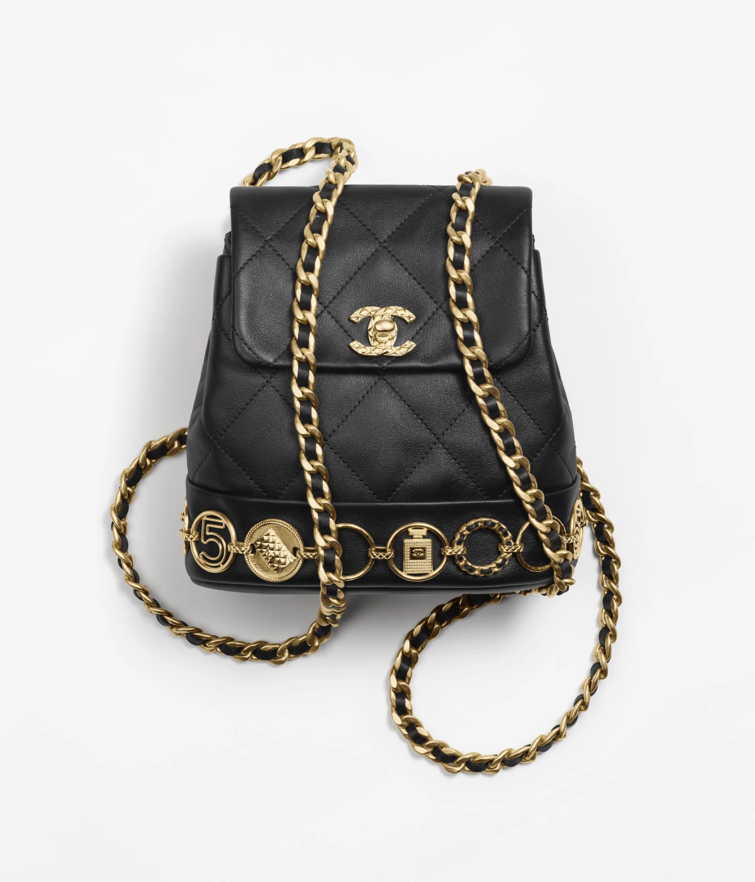 CHANEL / SMALL BACKPACK Calfskin & Gold-Tone Metal Black Ref. AS4275 B13658 94305 - LITELUX