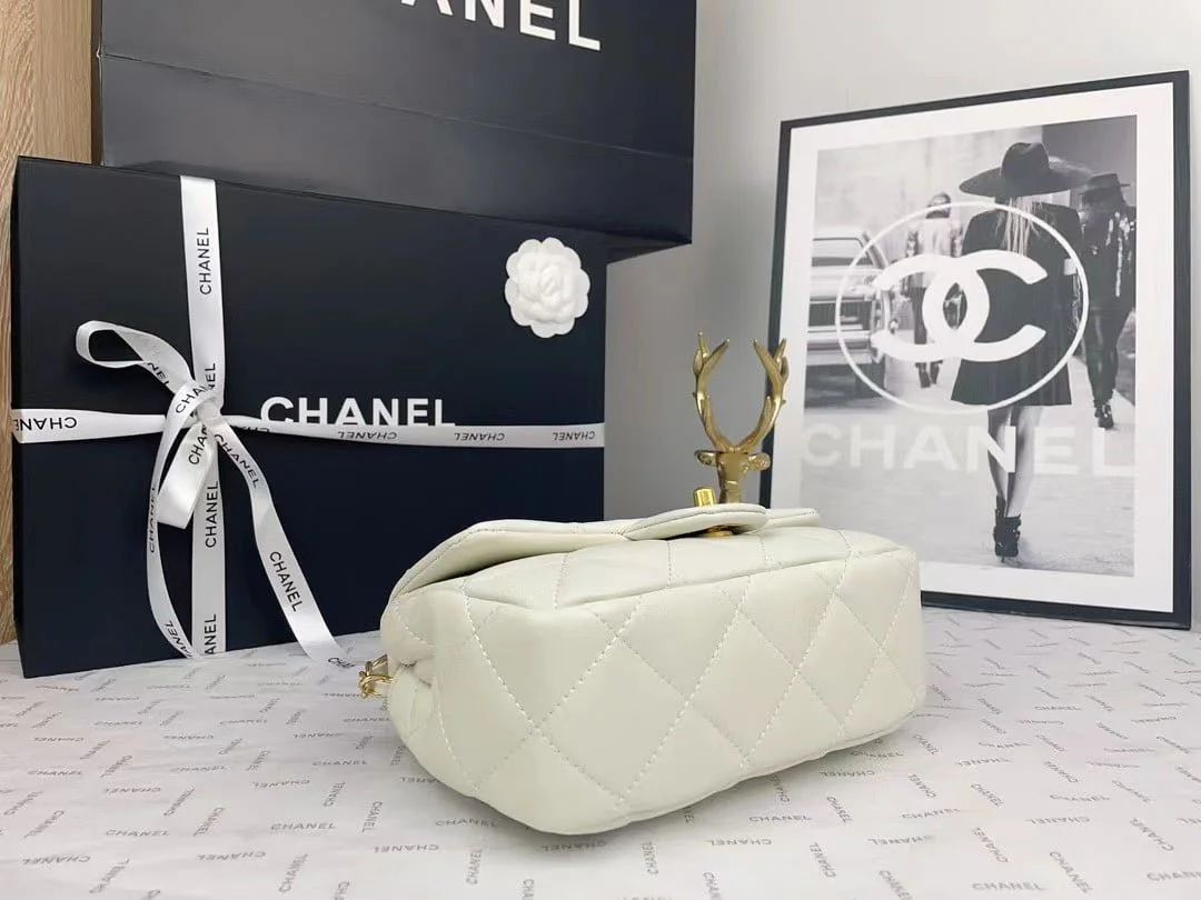 Chanel 2023 new CF White gold bag size: 21*13cm - LITELUX
