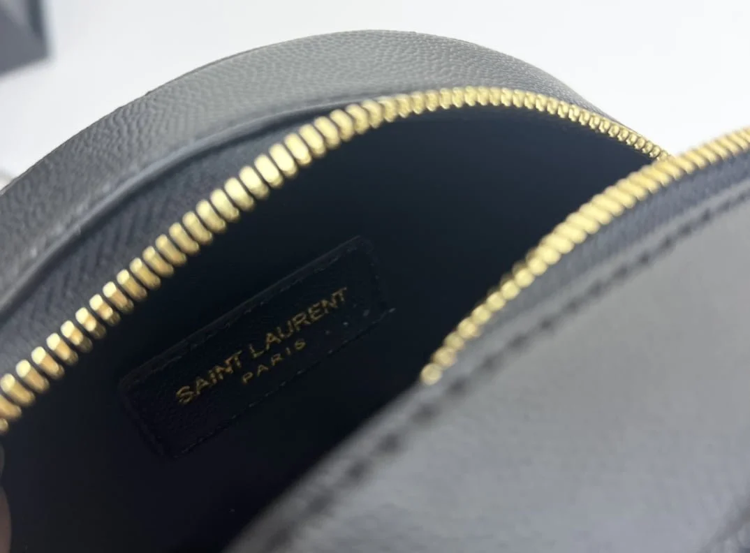 YSL round bun bag with chain strap black size: 17cm - LITELUX