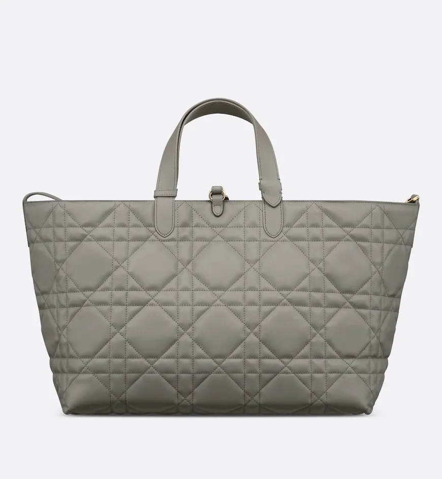 DIOR / LARGE DIOR TOUJOURS BAG Stone Gray Macrocannage Calfskin M2820OSHJ_M41G - LITELUX