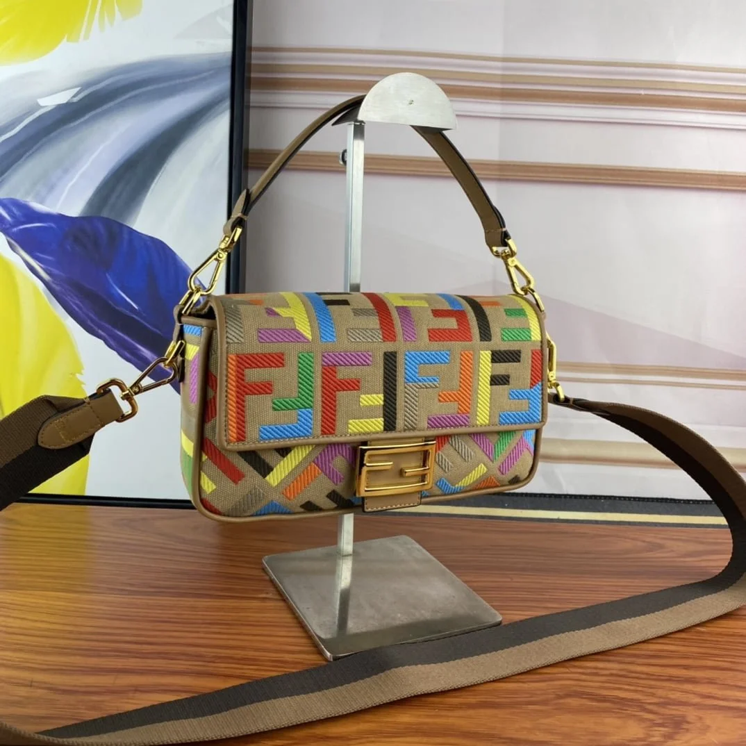 FENDI Baguette Rainbow F embroidery colors shoulderbag F2029 Size: 26*5*15CM - LITELUX