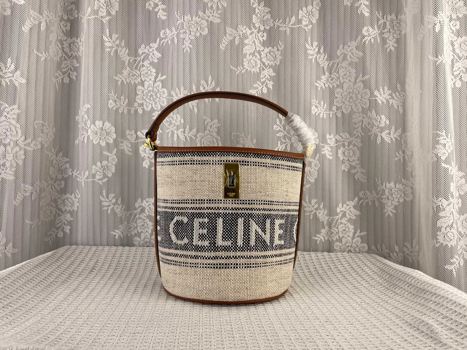 CELINE Fabric cow leather mini bucket bag Size:16*18*16cm - LITELUX