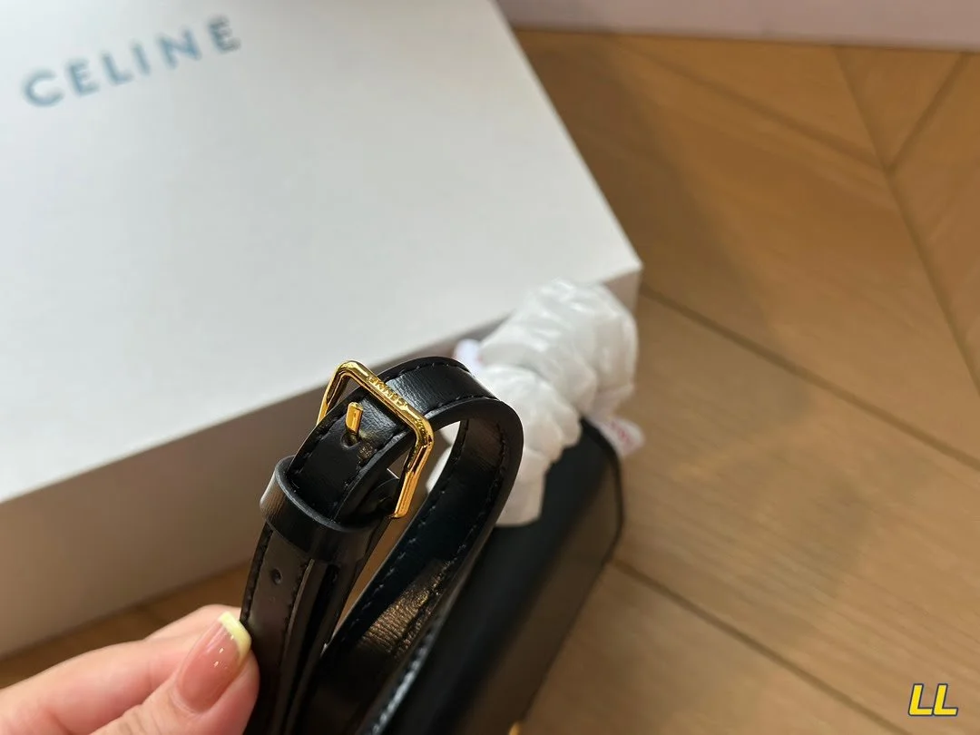 CELINE TRIOMPHE Crossbody bag Black/White/Brown/red  20cm - LITELUX