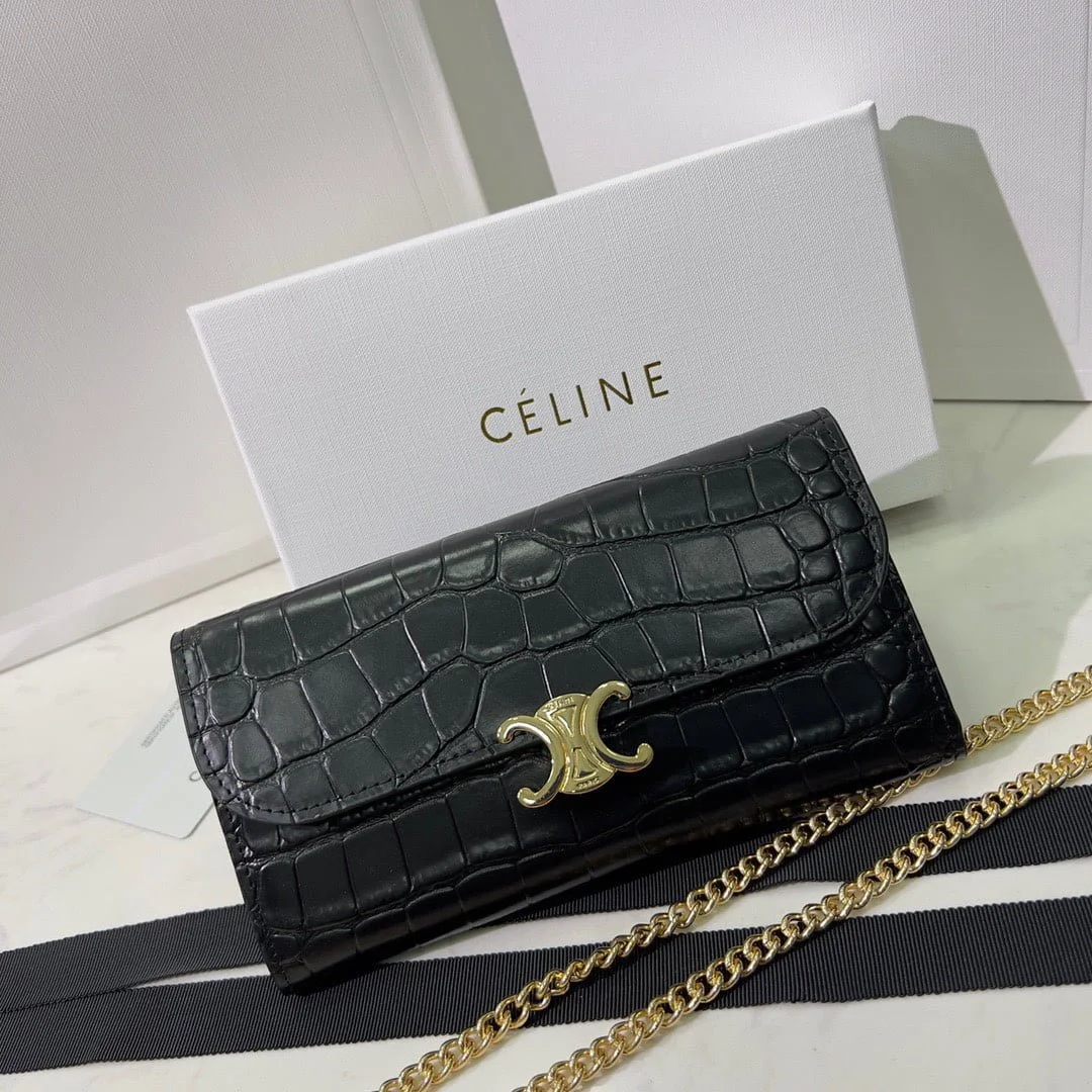 CELINE Crocodile pattern Chain bag 621663 Size:19*10.5*3.5cm - LITELUX