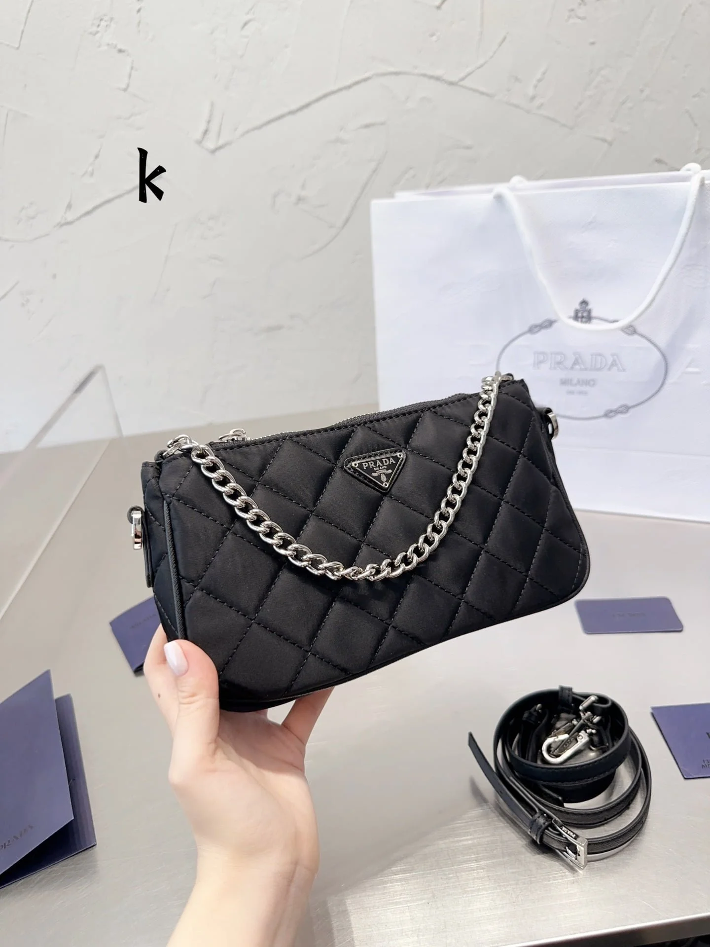 Prada vintage nylon underarm bag size:  24*13cm - LITELUX