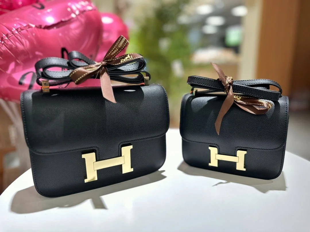Hermès Constance cowhide leather Gold hardware Black size: 24cm/20cm - LITELUX