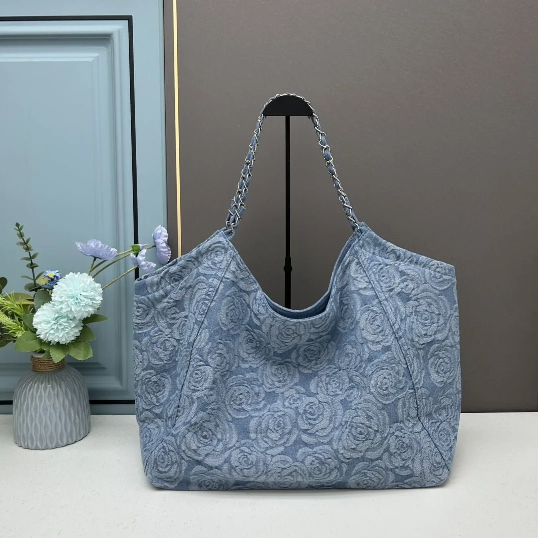 Chanel denim camellia underarm bag 2029 Size: 40*55*30*20cm - LITELUX