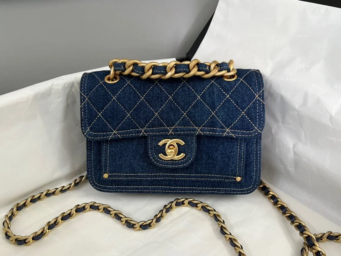 Chanel 23s denim postman cover bag 尺寸:14*19*6cm - LITELUX