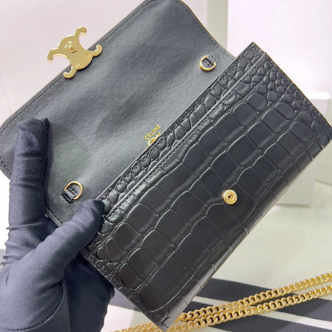CELINE Crocodile pattern Chain bag 621663 Size:19*10.5*3.5cm - LITELUX
