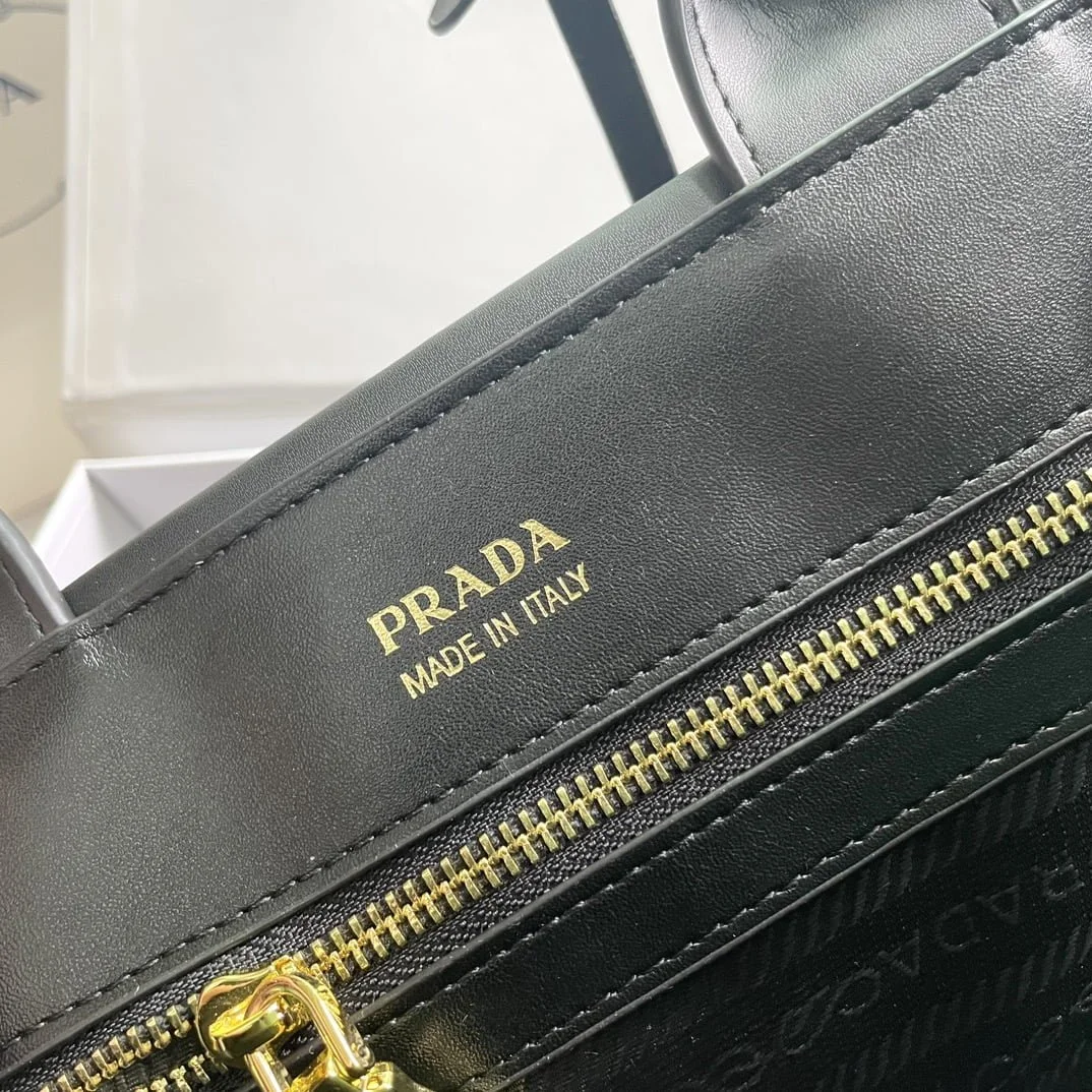 Prada cowhide Saffiano tote bag with leather strap black 1BA270 size: 33*25*11cm - LITELUX