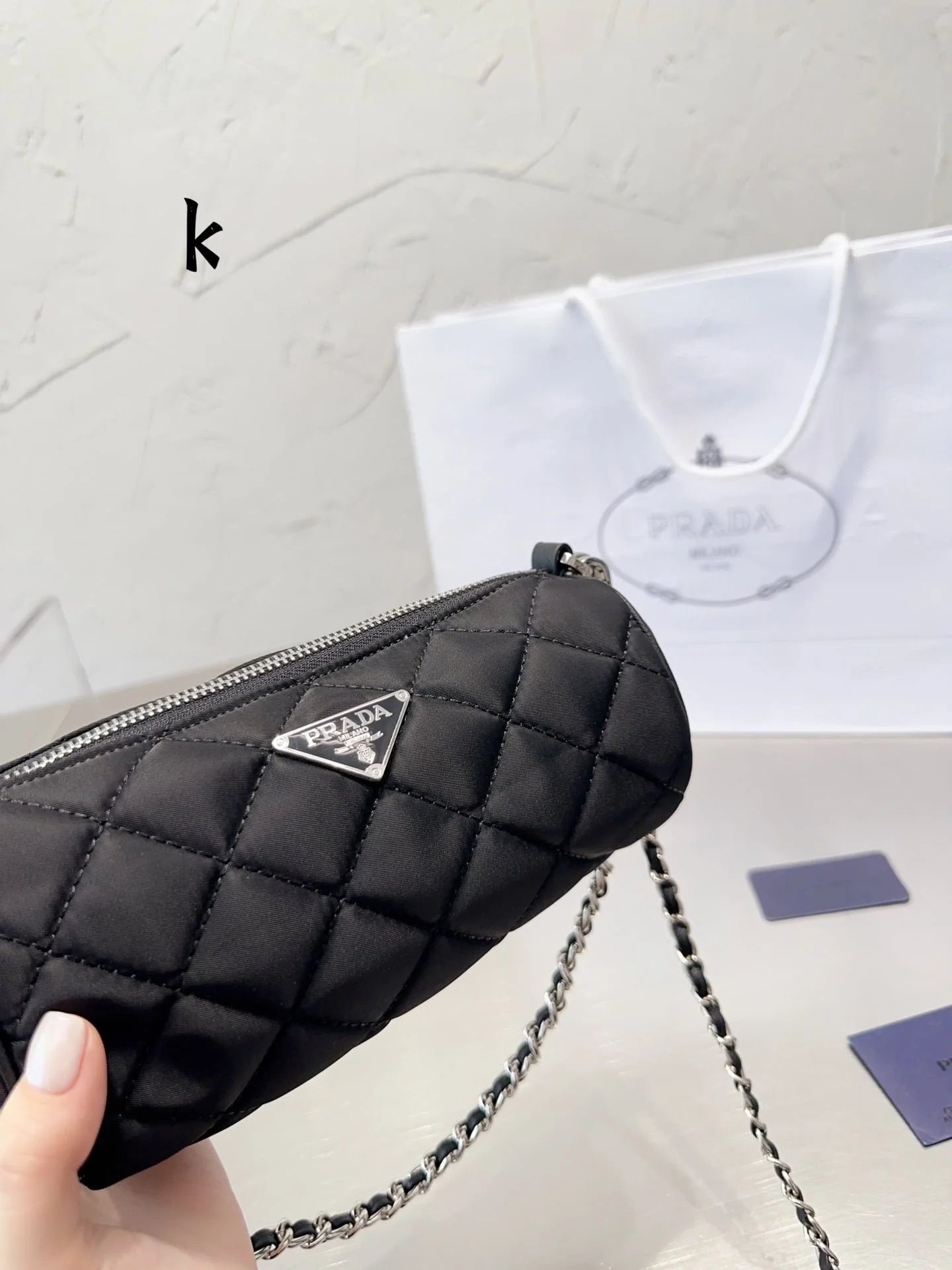 Prada Medieval cylinder nylon bag size: 19* 9cm - LITELUX