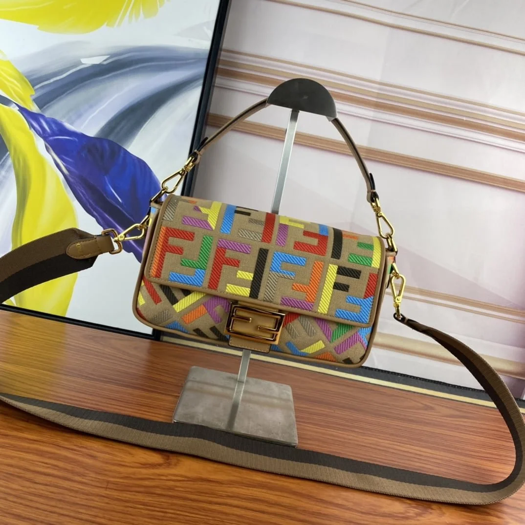 FENDI Baguette Rainbow F embroidery colors shoulderbag F2029 Size: 26*5*15CM - LITELUX