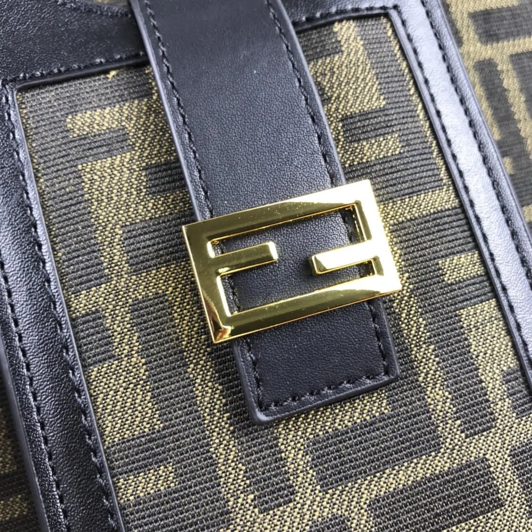FENDI peekaboo Canvas Tote with mobile phone bag Black 2118 Size: 37*32 cm - LITELUX