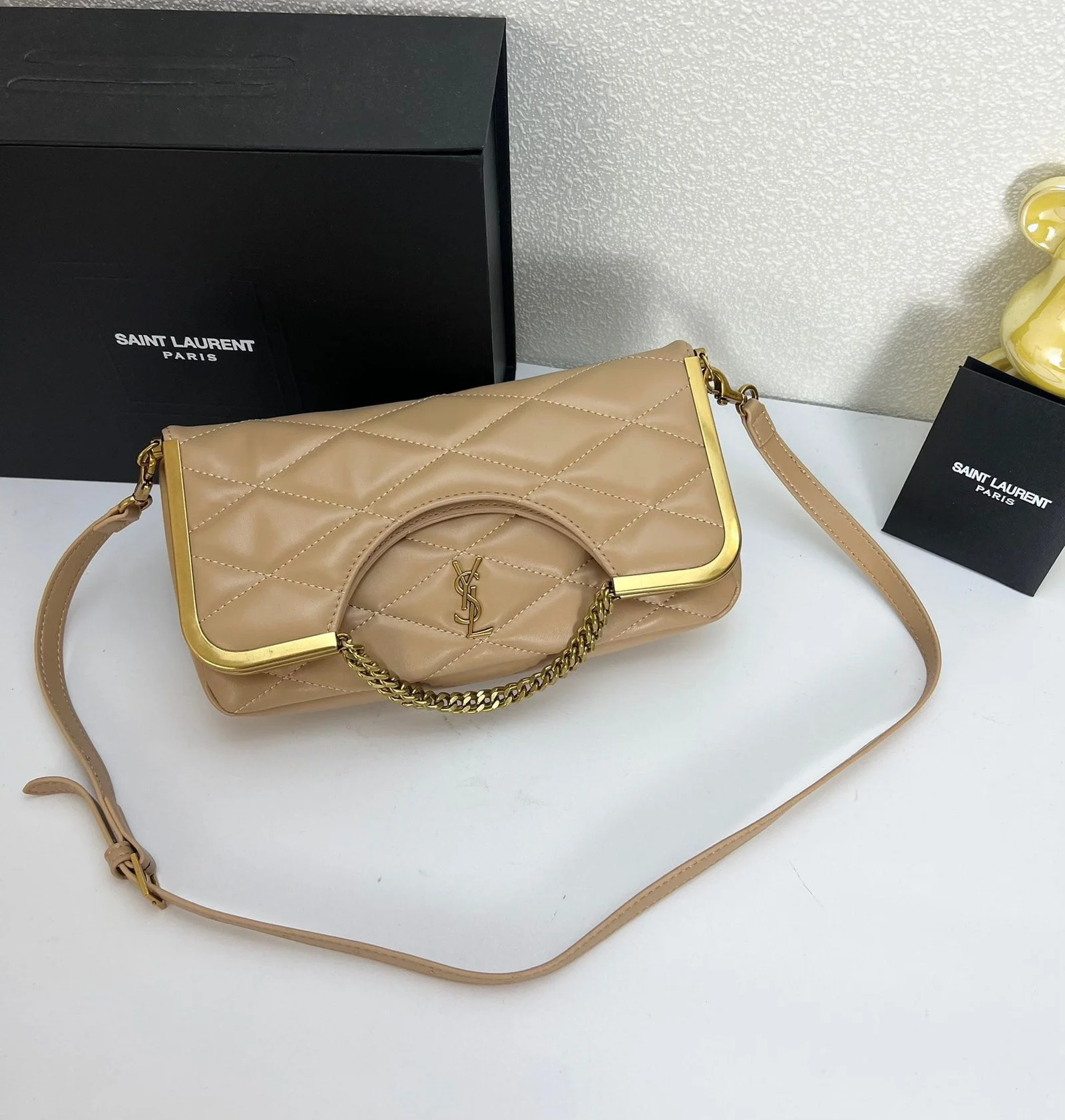 YSL23 New arrival Handbag Crossbody bag apricot 71314 size: 25*20cm - LITELUX