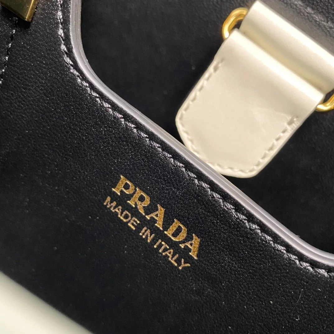 Prada Panier Plain cowhide Bucket bag white size: 15*16*9.5cm - LITELUX