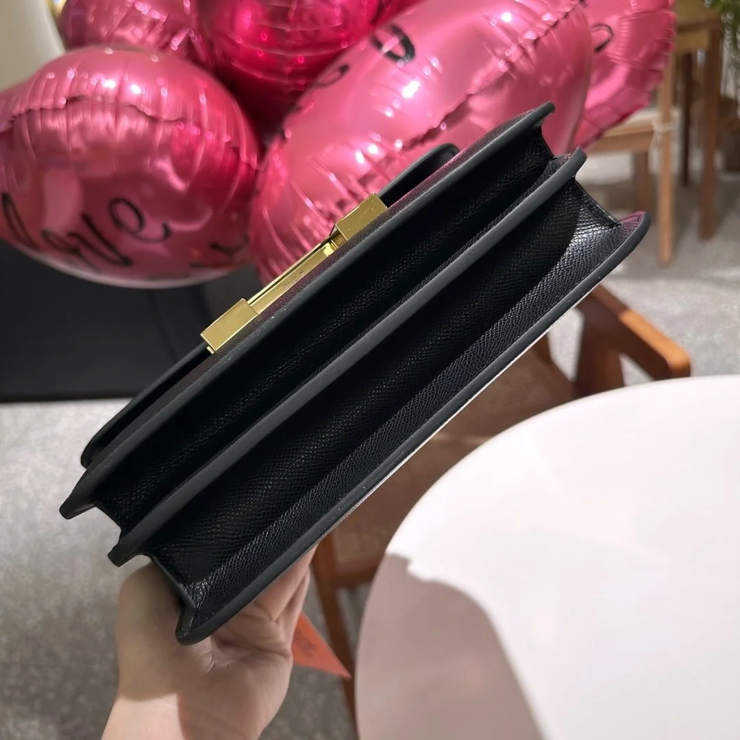 Hermès Constance cowhide leather Gold hardware Black size: 24cm/20cm - LITELUX