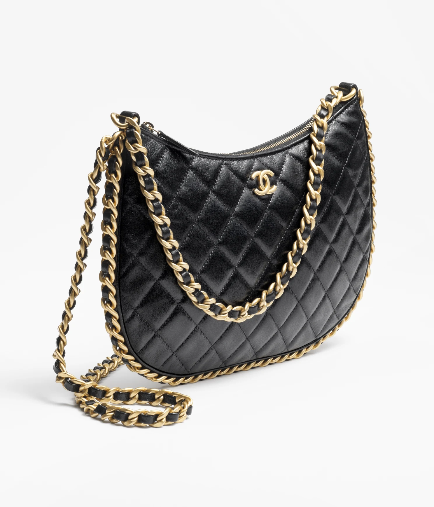 CHANEL / LARGE HOBO BAG Shiny Crumpled Lambskin & Gold-Tone Metal Black Ref. AS4368 B13699 94305 - LITELUX