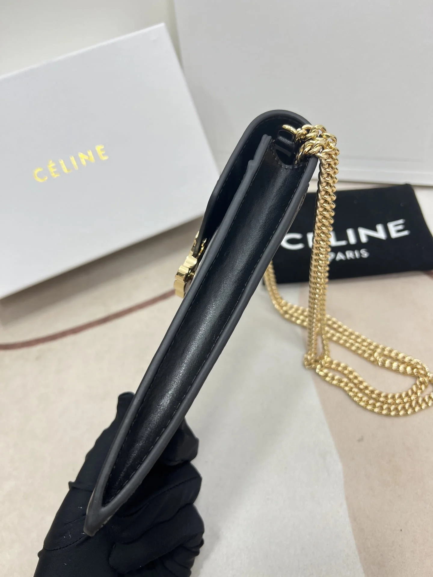 CELINE Mobile phone bag with chain strap 7550# Size:10*2*19cm - LITELUX