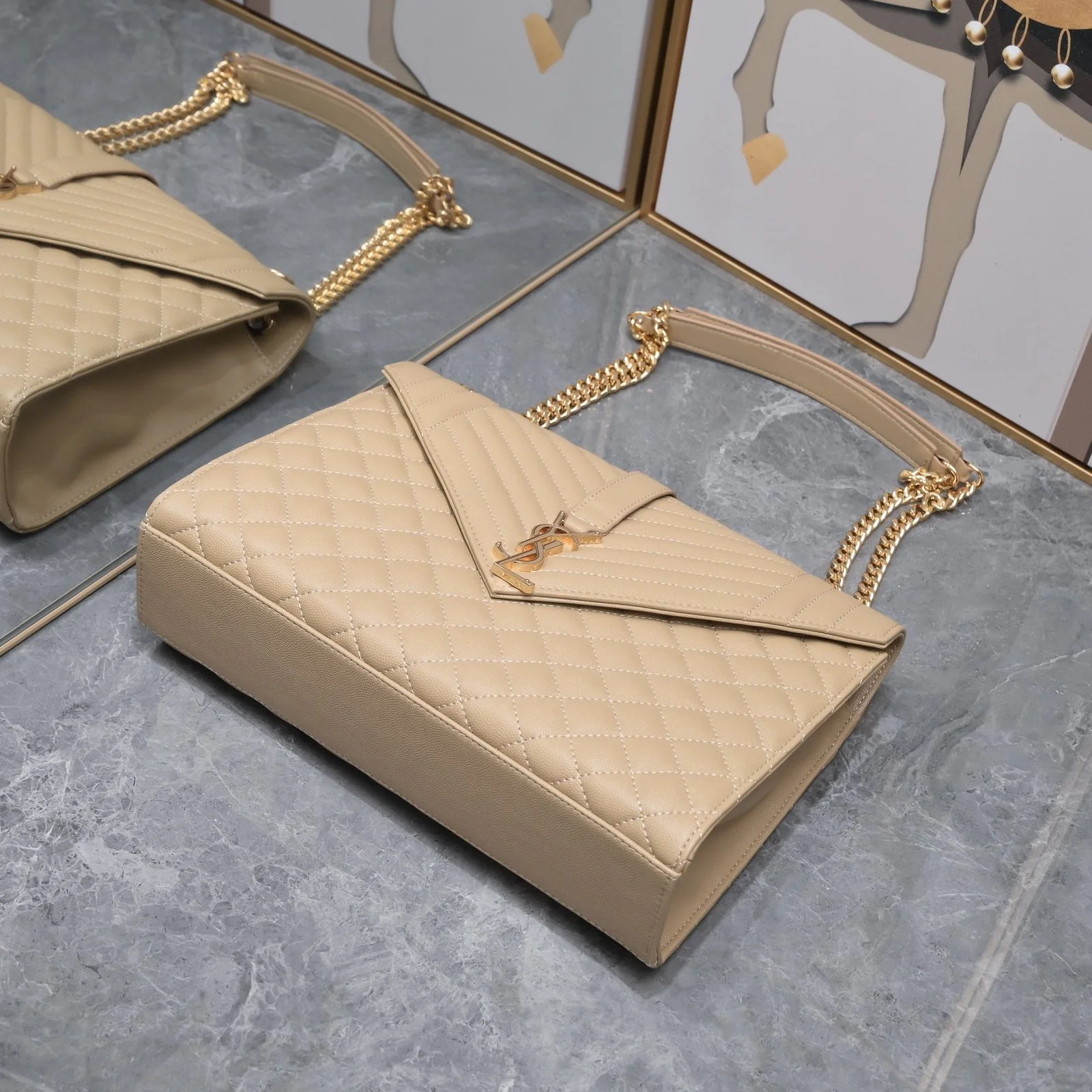 YSL SAINT LAURENT SLP shoulder crossbody bag with gold hardware A1602 size: 31*20*8cm - LITELUX