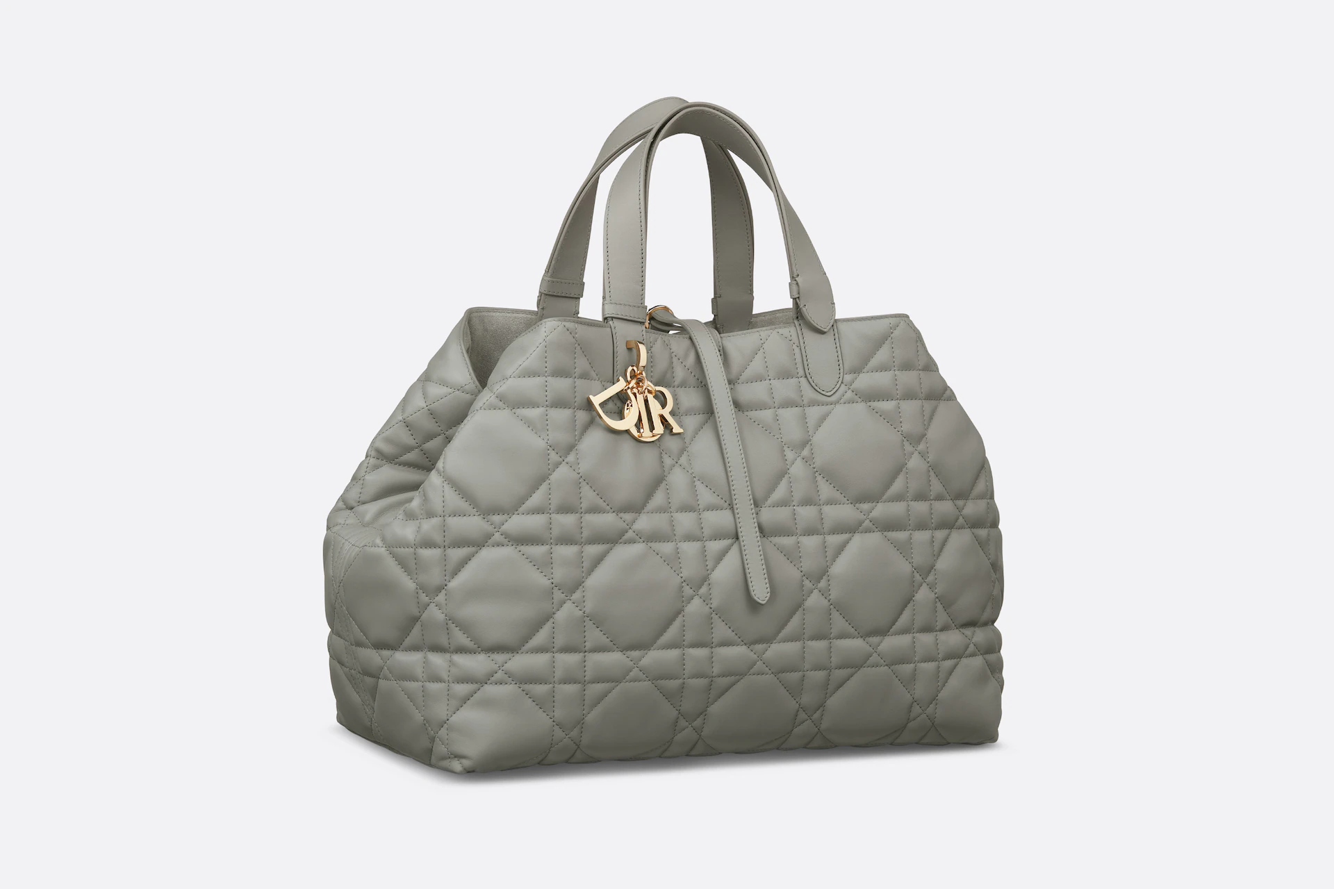 DIOR / LARGE DIOR TOUJOURS BAG Stone Gray Macrocannage Calfskin M2820OSHJ_M41G - LITELUX