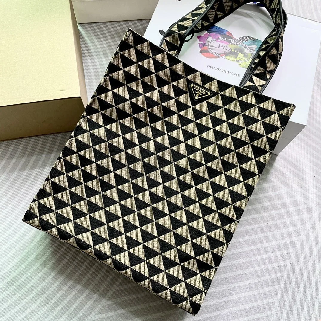 Prada embroidered fabric tote bag 1BA360  SXK8865 size: 35.5*41*11cm - LITELUX