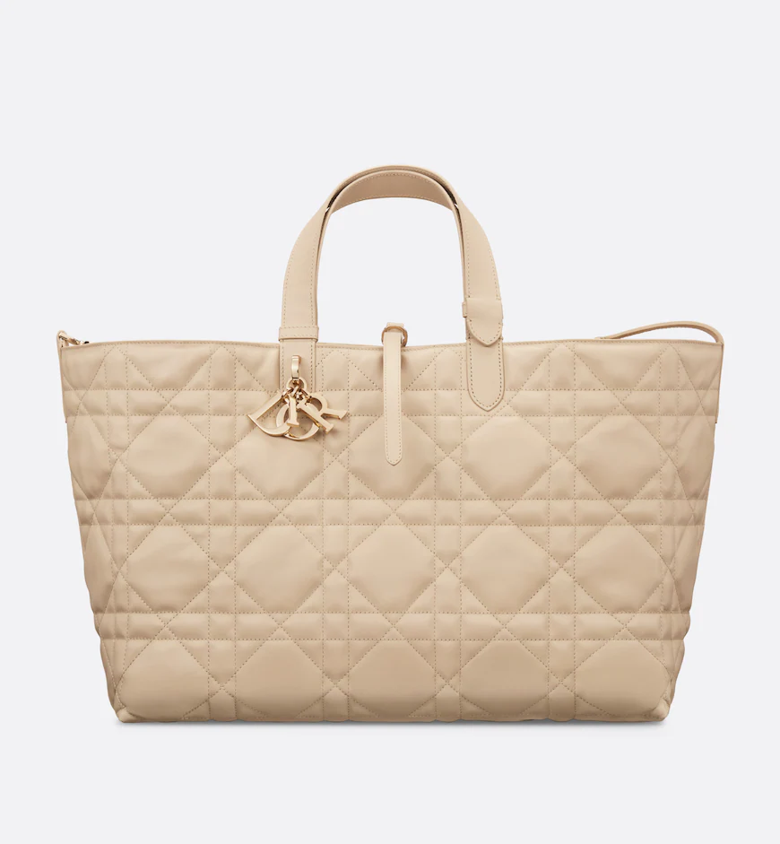 DIOR / LARGE DIOR TOUJOURS BAG Powder Beige Macrocannage Calfskin M2820OSHJ_M51U - LITELUX