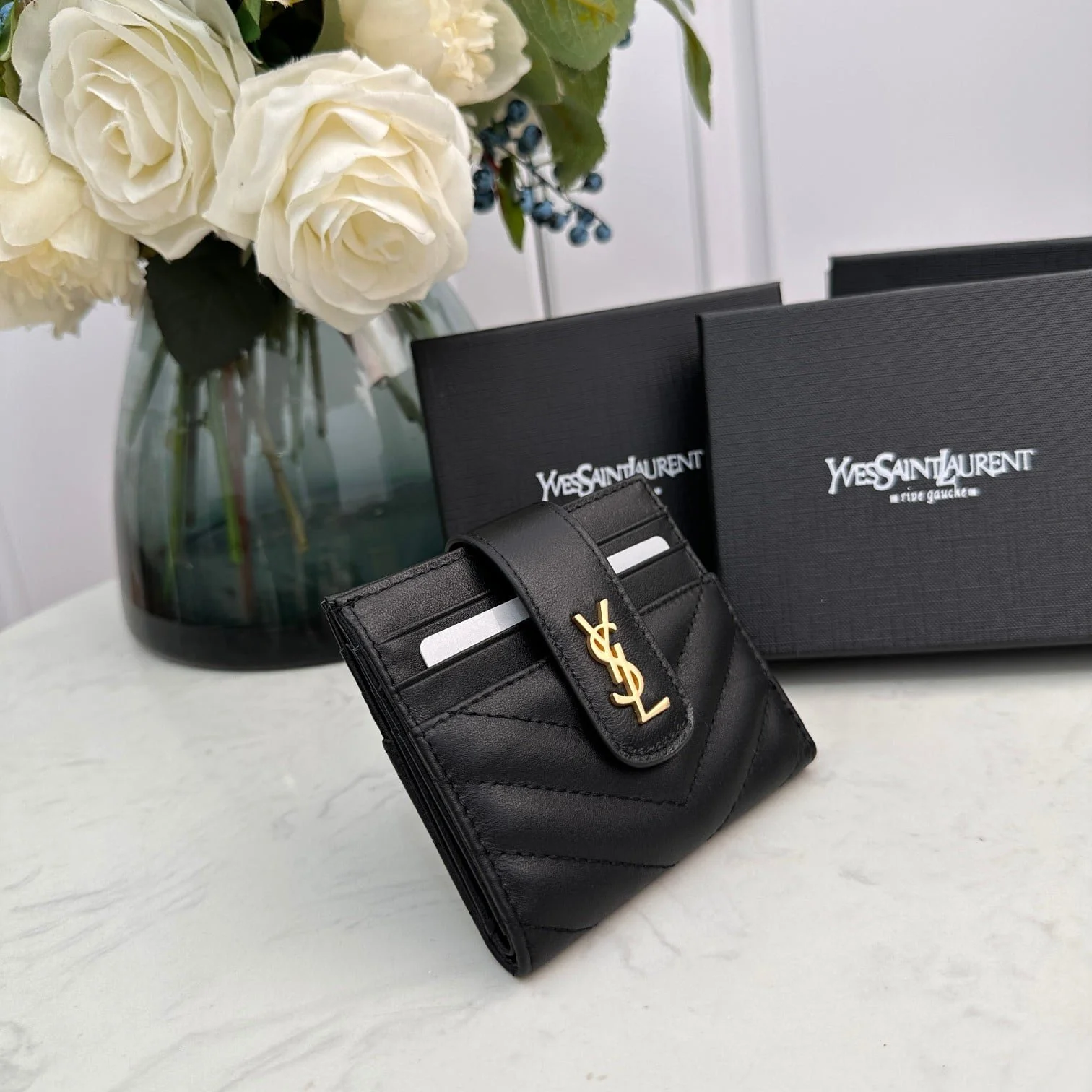 YSL Saint Laurent card leather wallet 608 size: 12*9cm - LITELUX