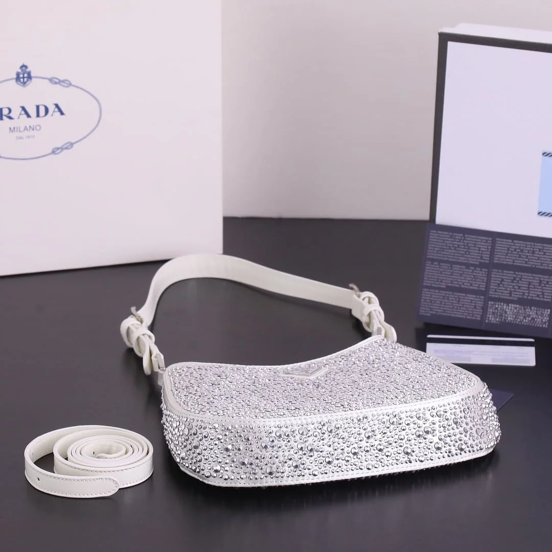 Prada Ss21 Hobo BlingBling 8801 purple size: 22*18*5cm - LITELUX