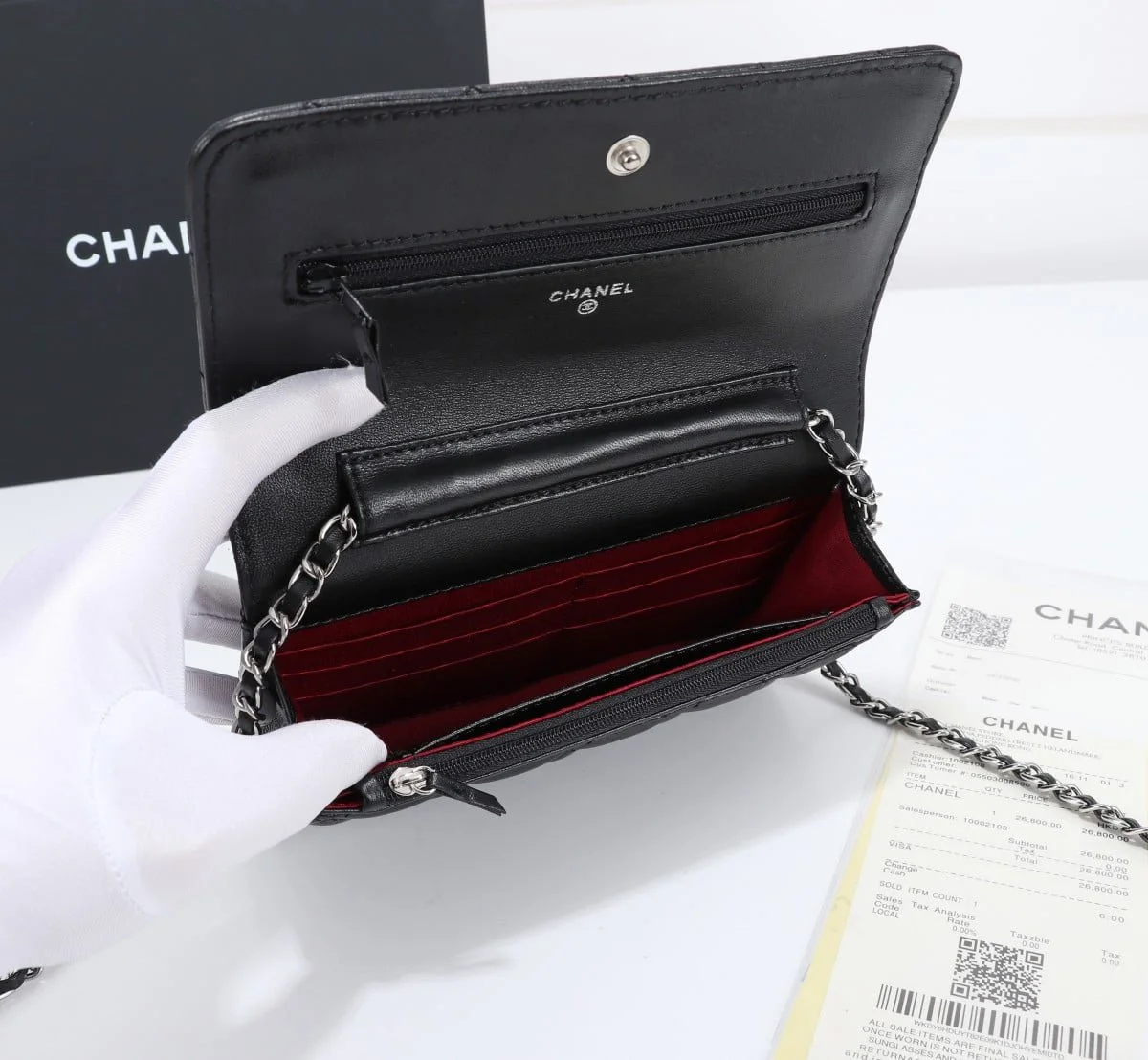 Chanel woc Classic Fortune Crossbody bag with sliver hardware Size: W19*H12*D4cm - LITELUX