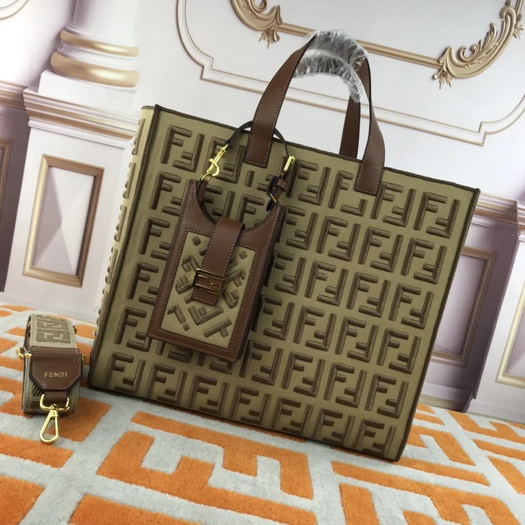 FENDI peekaboo Canvas Tote with mobile phone bag 2118 Size: 37*32 cm - LITELUX