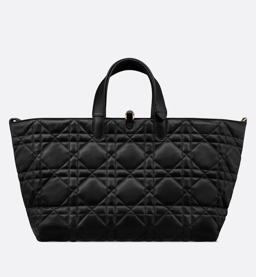 DIOR / LARGE DIOR TOUJOURS BAG Black Macrocannage Calfskin M2820OSHJ_M900 - LITELUX