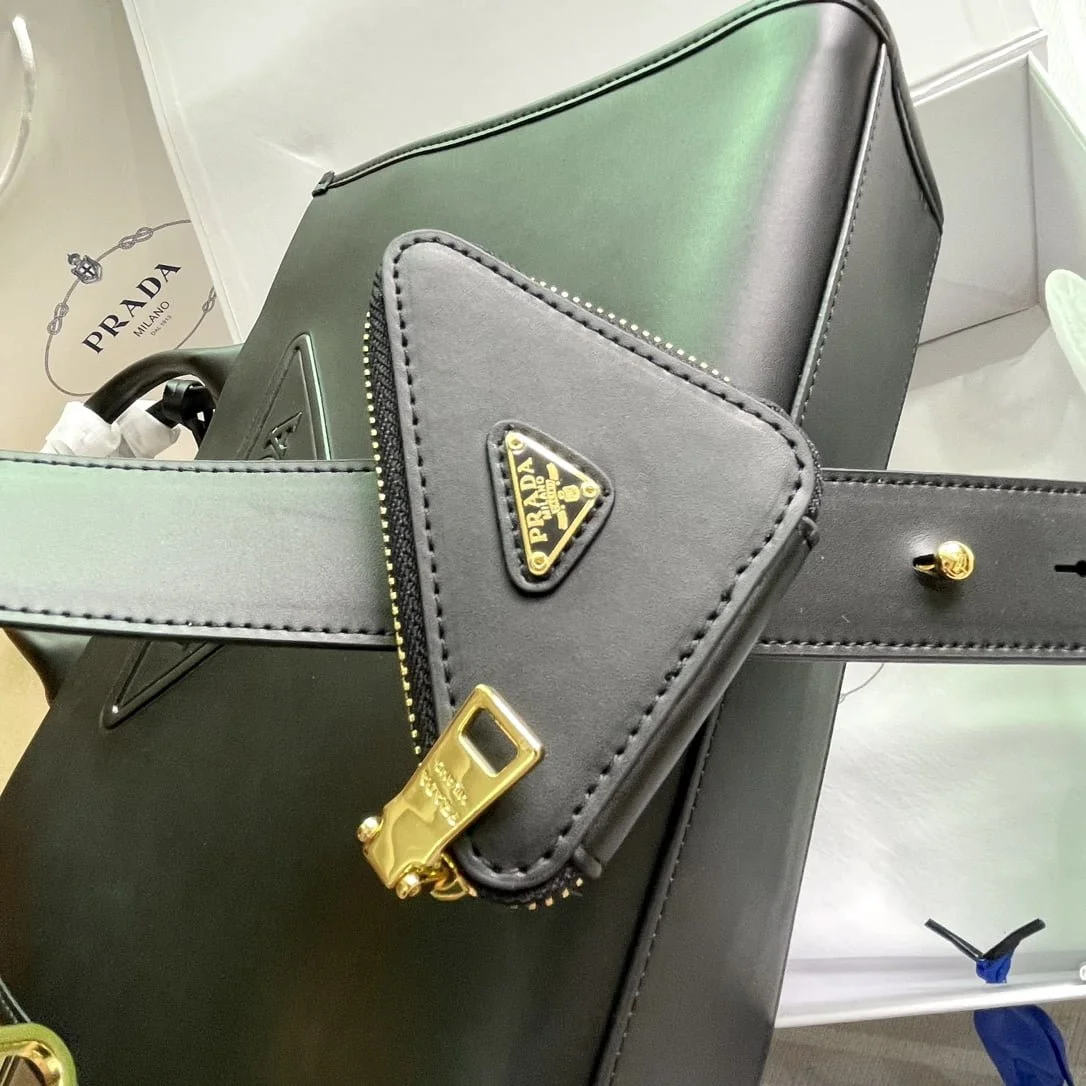 Prada cowhide Saffiano tote bag with leather strap black 1BA270 size: 33*25*11cm - LITELUX