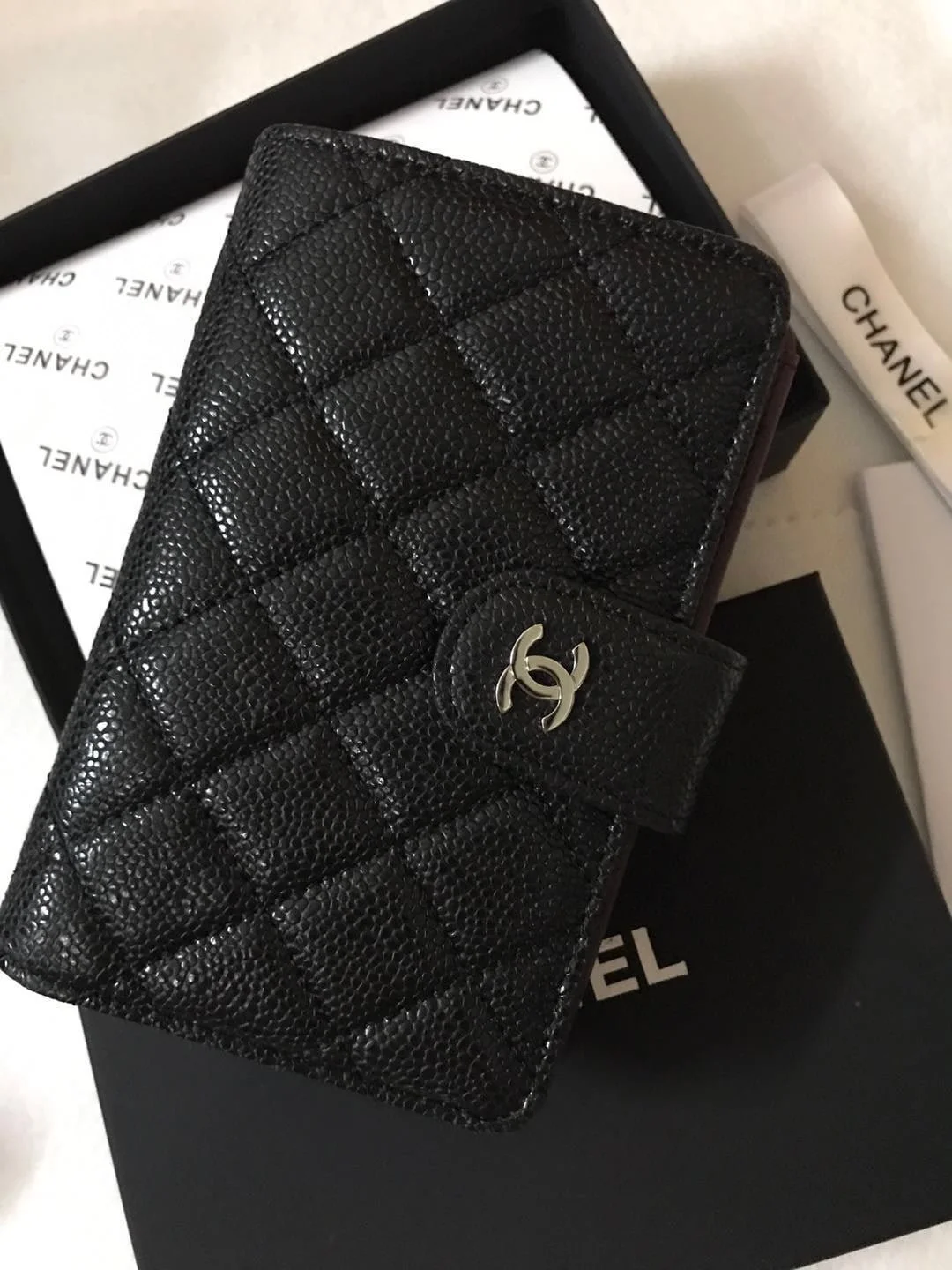 Chanel sheepskin wallet with gold and sliver hardware 50073 size: 15*10cm - LITELUX