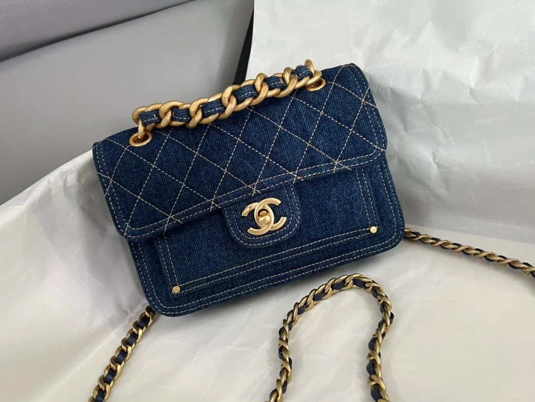 Chanel 23s denim postman cover bag 尺寸:14*19*6cm - LITELUX