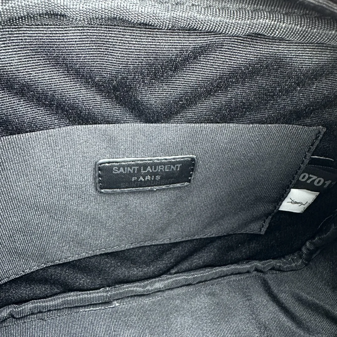 YSL MONOGRAM SAINT LAURENT LOU quilted leather camera bag black with sliver hardware 520534 size: 23*16*6CM - LITELUX