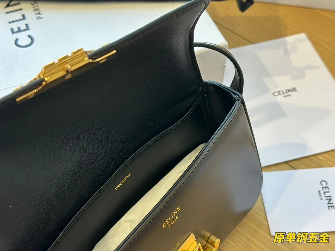 CELINE TRIOMPHE Crossbody bag Black/White/Brown/red  20cm - LITELUX